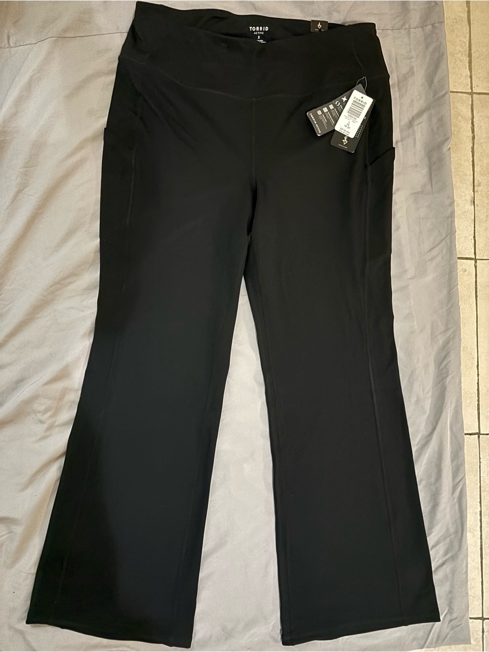 torrid Black Boot-Cut Active Pants with Side Pockets